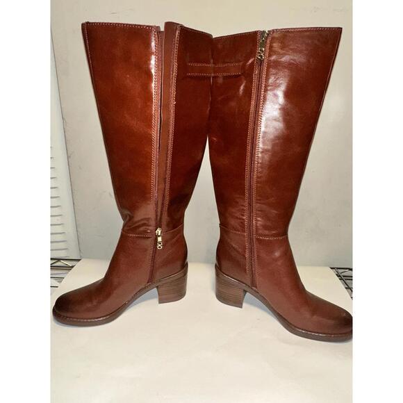 Naturalizer Shoes - Naturalizer Womens Size 6 Classic Brown Leather Knee-High Boots with Block Heel